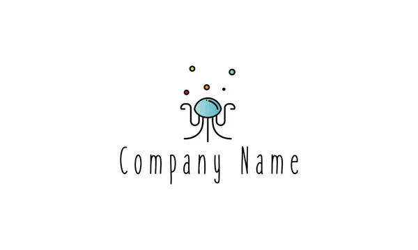 Logotipo vectorial en el que una imagen abstracta de medusas con burbujas . — Vector de stock