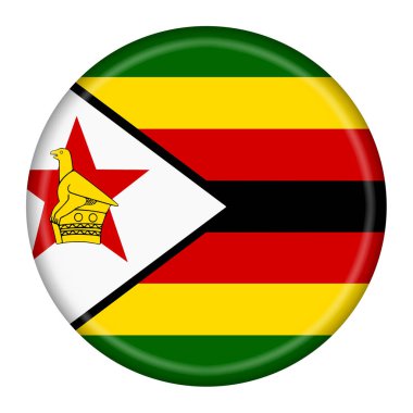 Düğme illüstrasyonu Zimbabwe bayrağı beyaz arkaplanda izole edildi