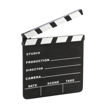 Klasik Hollywood tebeşiri tebeşir tahtası beyaz bir alanda izole edilmiş. 