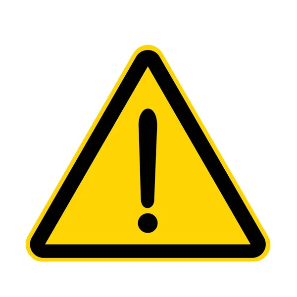 Attention exclamation warning hazard yellow danger sign isolated — Stock Photo, Image