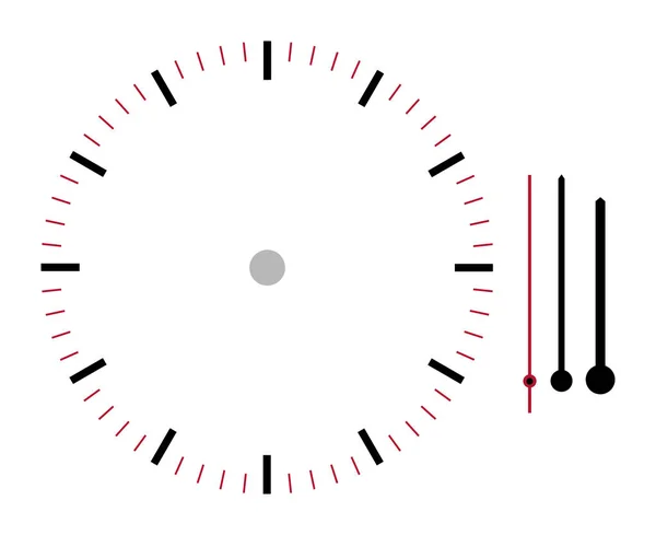 시계 삽화는 분 과 두 번째 손 이 분리되어 있는 시간 과 함께 마주 보게 된다 — 스톡 사진