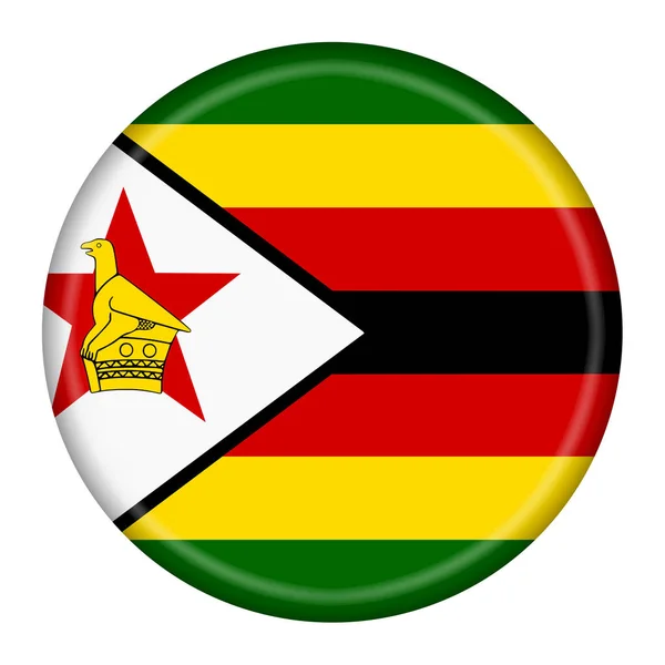 Bouton illustration Drapeau Zimbabwe isolé sur fond blanc — Photo