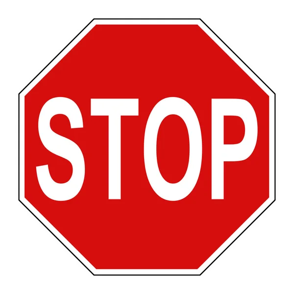 Red stop sign isolated on white with clipping path — Stock Photo, Image