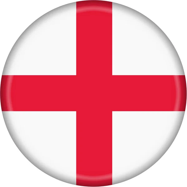 England Flag Button geïsoleerd op een witte achtergrond met clipping — Stockfoto