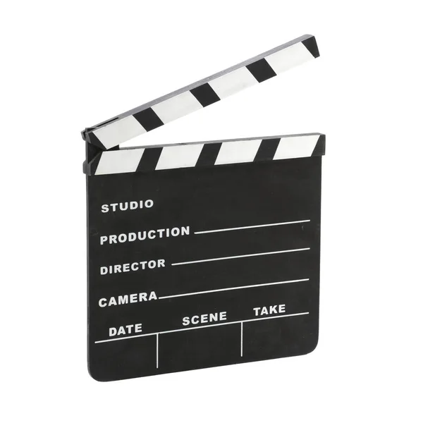 Κλασική Hollywood κιμωλία πλακέτα γωνία απομονωμένη σε ένα λευκό — Φωτογραφία Αρχείου