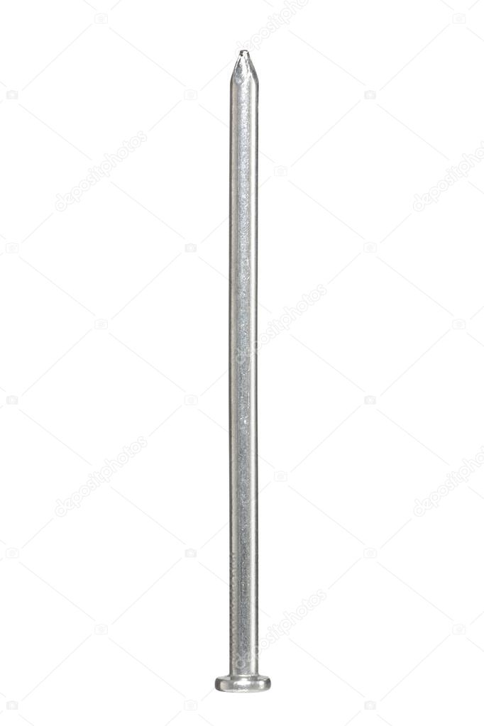 four inch (100mm) nail isolated on white with clipping path