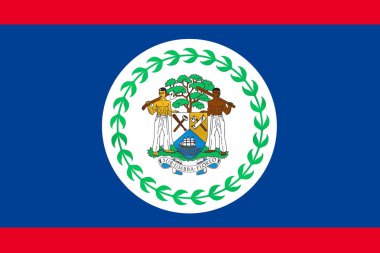 Bayrak arkaplan illüstrasyonunu Belize Büyük dosya kırmızı mavi çizgiler