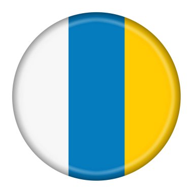 Kanarya Adaları düğmesi beyaz mavi üç renkli bayrak