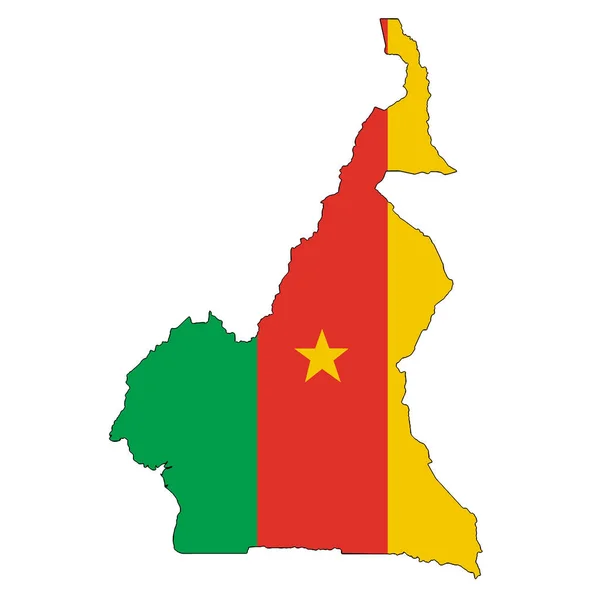 Mappa del Camerun su sfondo bianco con percorso di ritaglio — Foto Stock