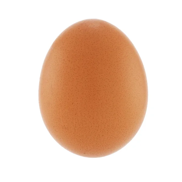 Uovo di pollo marrone su bianco con percorso di ritaglio — Foto Stock