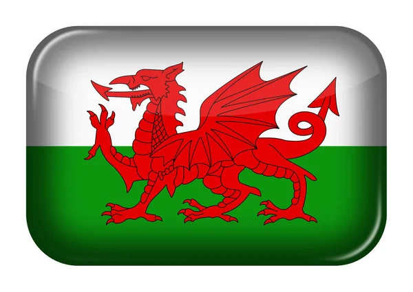 Wales web ikon téglalap gomb nyírási útvonal — Stock Fotó