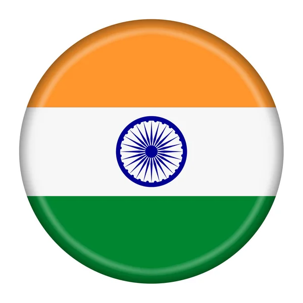 India flag button illustration with clipping path — 스톡 사진