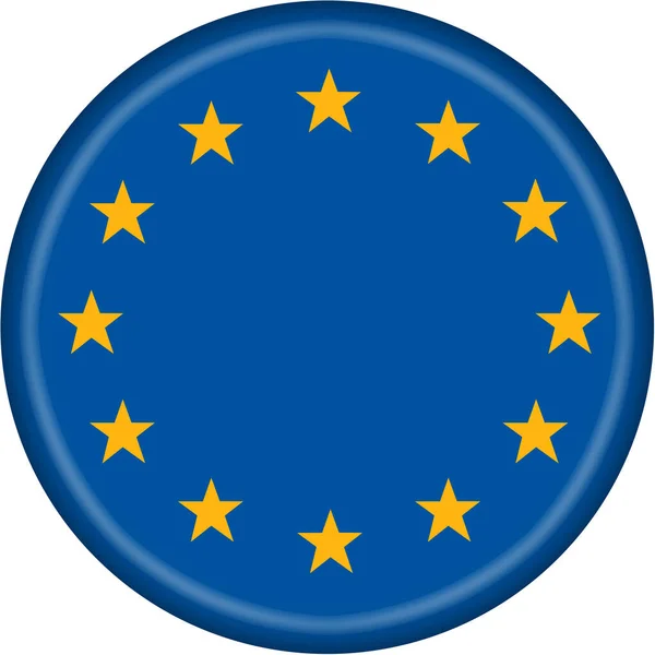 European Union button illustration with clipping path — Stock Photo, Image