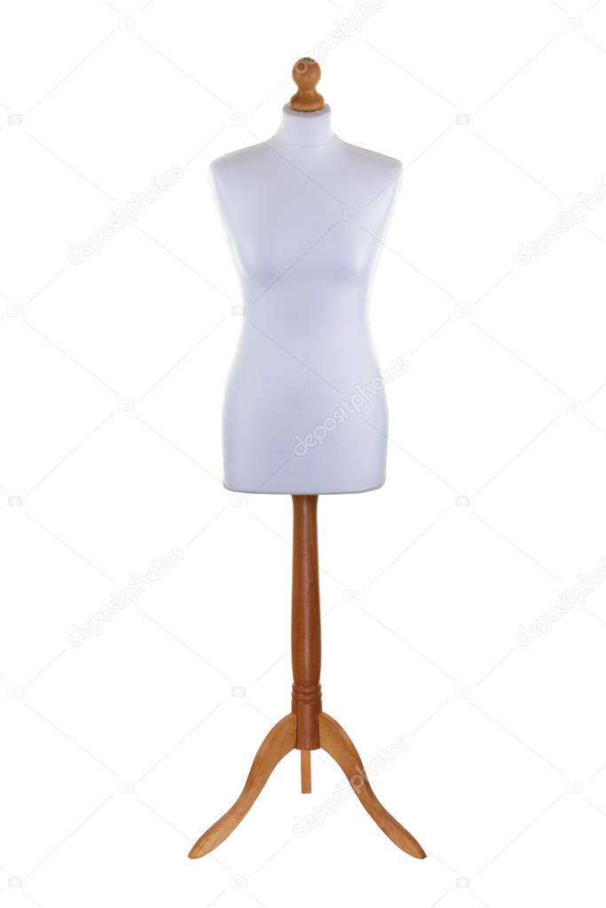 Tailors dummy mannequin on white with clipping path