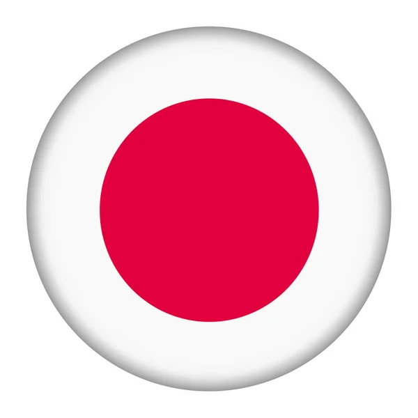 Illustration du bouton drapeau du Japon avec chemin de coupe — Photo