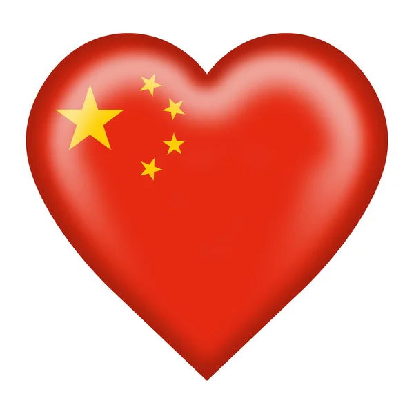 China corazón ilustración en blanco con recorte camino —  Fotos de Stock