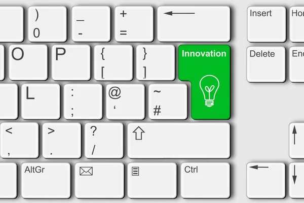 Innovación concepto de negocio PC ordenador teclado ilustración — Foto de Stock