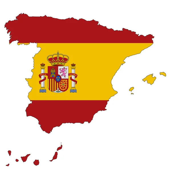 Spain map on white background with clipping path