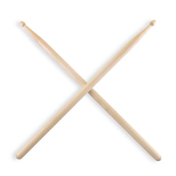 Set of crossed drum sticks isolated on white — Stock Photo, Image