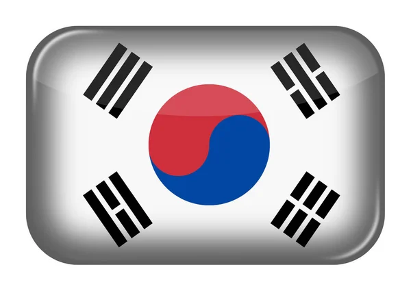 Corée icône web bouton rectangle avec chemin de coupure — Photo
