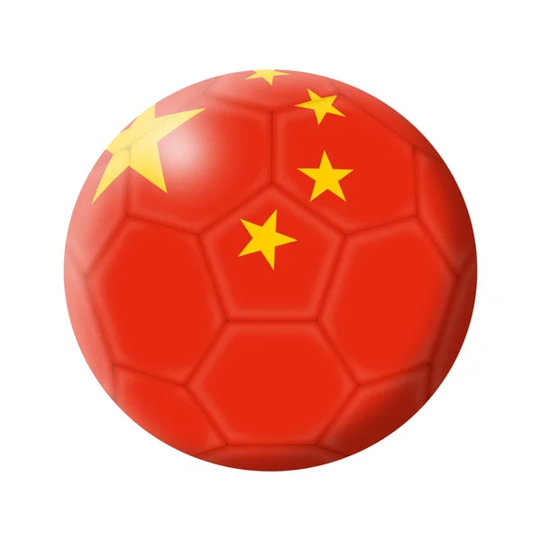 República Popular China fútbol pelota fútbol ilustración aislado en blanco con recorte camino —  Fotos de Stock