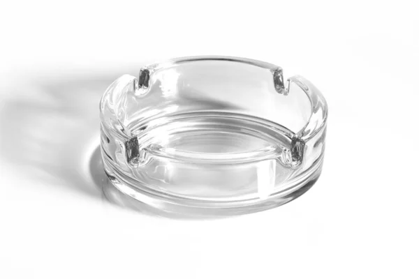 Glass ash tray on white background with shadow — Stock Photo, Image