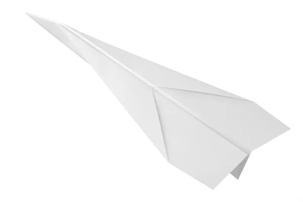 Plano de dardo de papel branco de cima isolado em branco com caminho de recorte — Fotografia de Stock