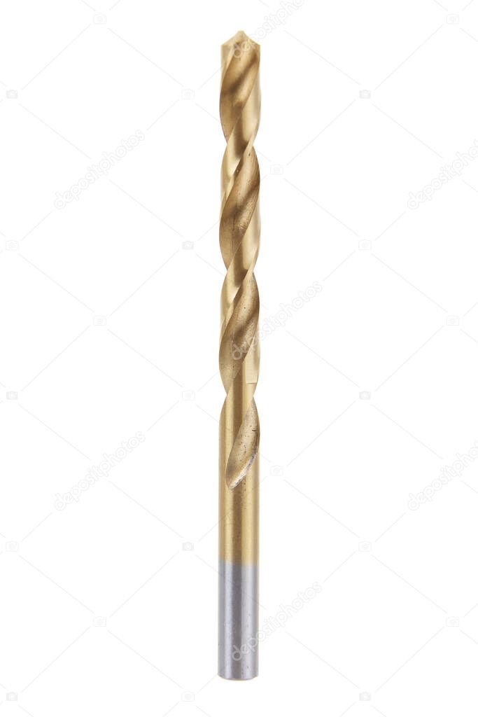 Drill bit isolated on white with clipping path