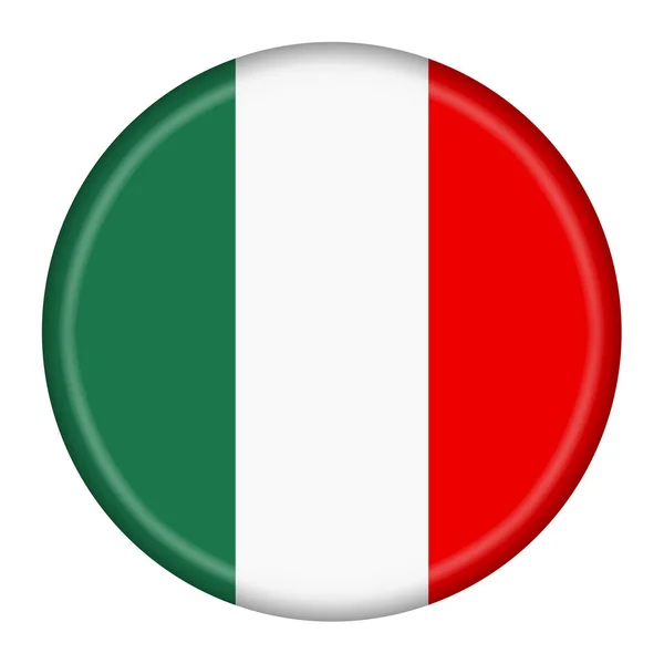 Ilustracja przycisku flagi Włoch ze ścieżką wycinania — Zdjęcie stockowe