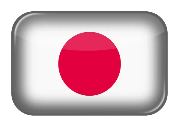 Japoński przycisk ikony prostokąta z ścieżką wycinania — Zdjęcie stockowe