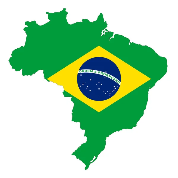 Brazilië kaart op witte achtergrond met clipping pad — Stockfoto