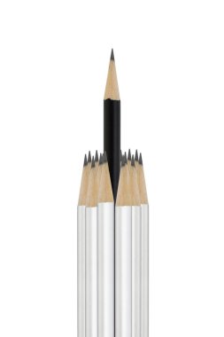 Beyaz kalemler arasında gruplandırılmış siyah kalem farkı simgeler.