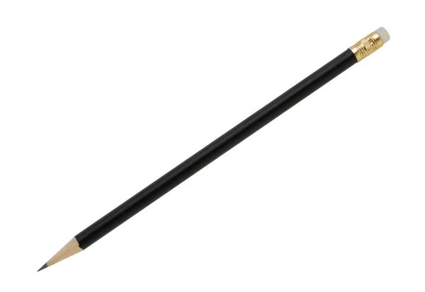 Black pencil isolated on white with clipping path — Stock Photo, Image