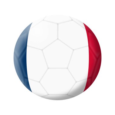 Fransa futbol topu illüstrasyonu kırpma yolu ile beyaza izole edildi