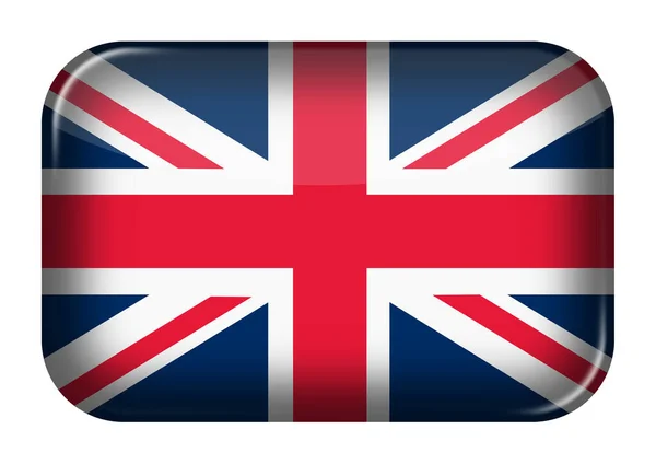Wielka Brytania Wielka Brytania Wielka Brytania unii jack web ikona prostokąt przycisk z ścieżką clipping — Zdjęcie stockowe