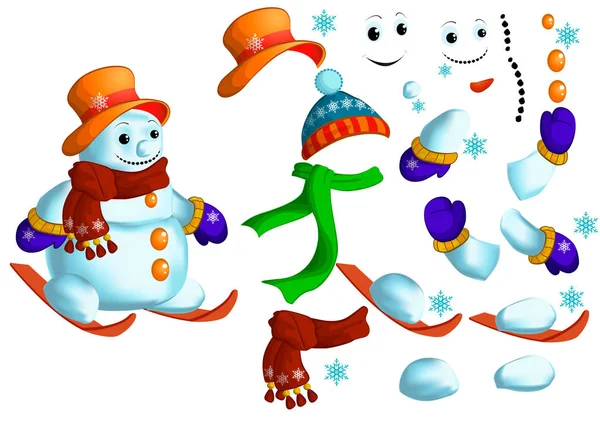 Oficina de boneco de neve —  Vetores de Stock