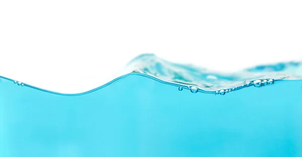 Plusk Wody Bąbelkami Powietrza Niebieska Fala Wody Orzeźwiające Abstrakcyjne Tło — Zdjęcie stockowe