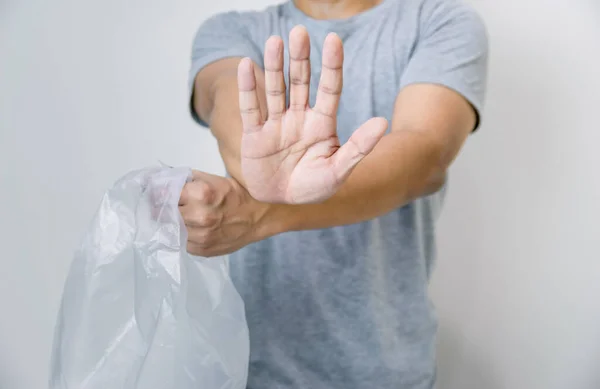 Arrêtez Utiliser Des Sacs Plastique Pour Environnement — Photo