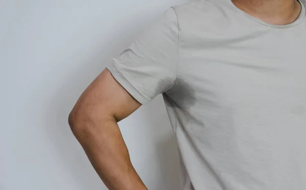 Men Sweating Armpit Has Body Odor — Stock Photo, Image