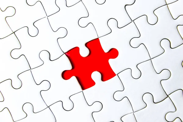 Vul Ontbrekende Delen Fragment Van Witte Puzzel Concept Voor Succes — Stockfoto
