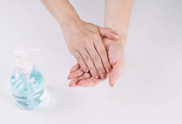 Washing Hands Alcohol Keep Clean Destroy Virus — Stock Photo, Image