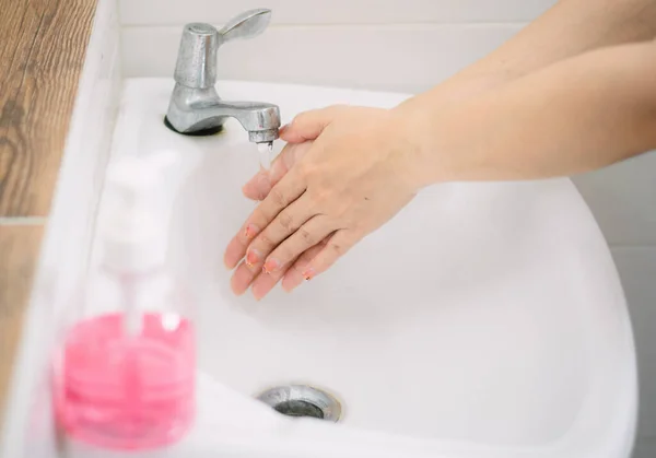 Handen Wassen Bescherm Tegen Virussen Bacteriën — Stockfoto