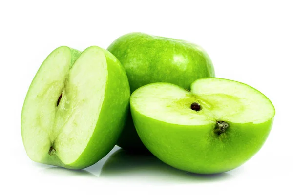 Свежий Зеленый Плод Яблока Белом Фоне — стоковое фото