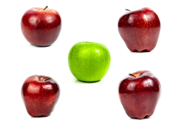 Свежие Яблочные Красные Фрукты Белом Фоне — стоковое фото
