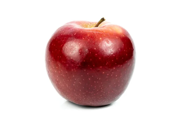 Frisk Rødt Æble Hvid Baggrund - Stock-foto