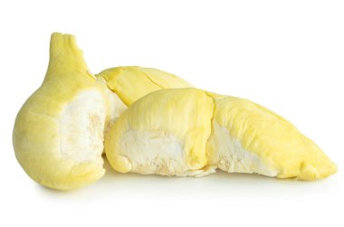 Beyaz arkaplanda Durian meyvesi