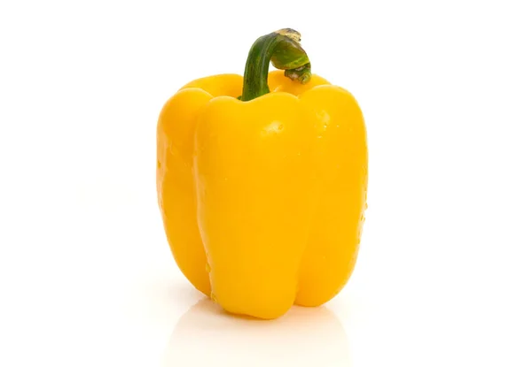 Große Paprika Gelb Auf Weißem Hintergrund — Stockfoto