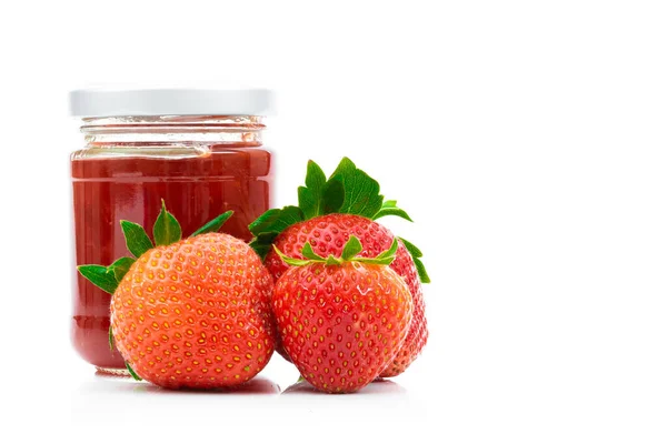 Strawberry Jam White Background — Stock Photo, Image