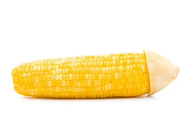 Corn Boiled White Background — Stock Photo, Image