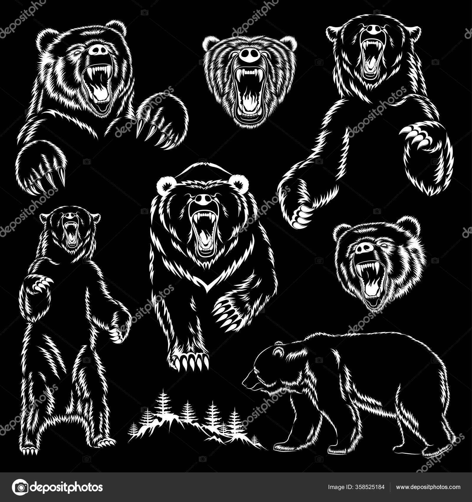クマのイラスト 版画 A4サイズ 多く
